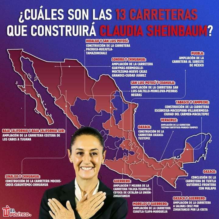 Incluye Sheinbaum a Chihuahua en proyecto carretero... con una ampliación