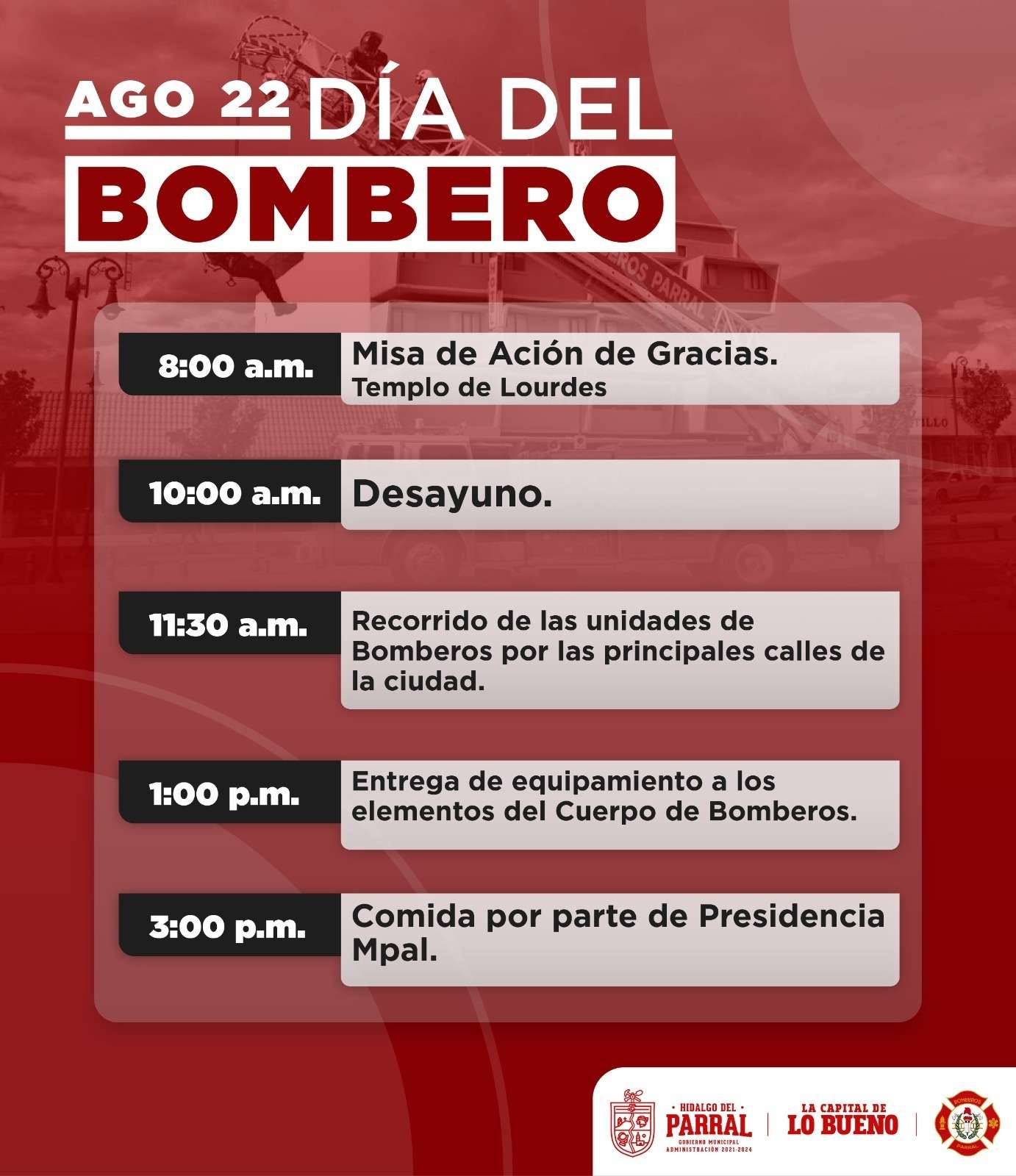 Homenajean a bomberos en su día con actividades conmemorativas