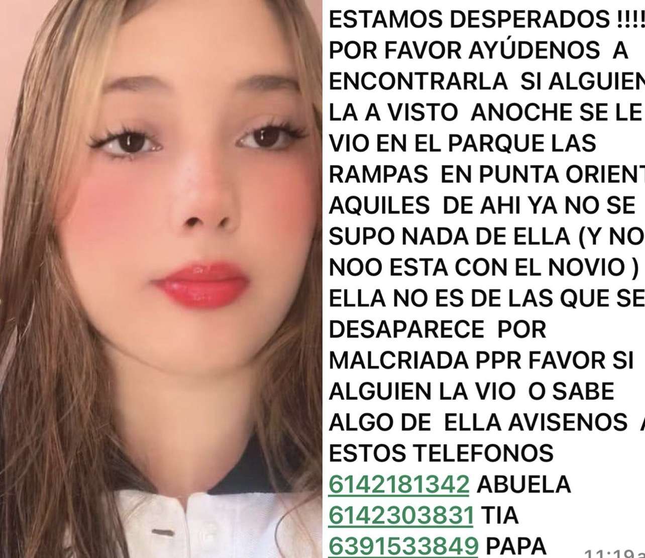 Solicitan ayuda para encontrar a jovencita desaparecida 