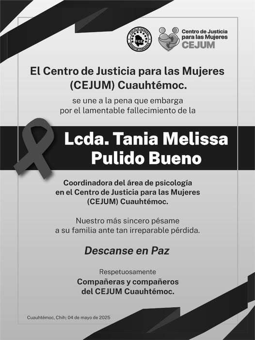 Laboraba en el Cejum fallecida en choque ocurrido en Cuauhtémoc