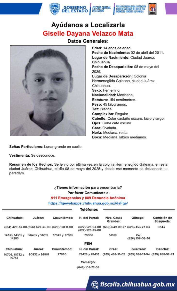 Desaparece adolescente de 14 años en Hermenegildo Galeana