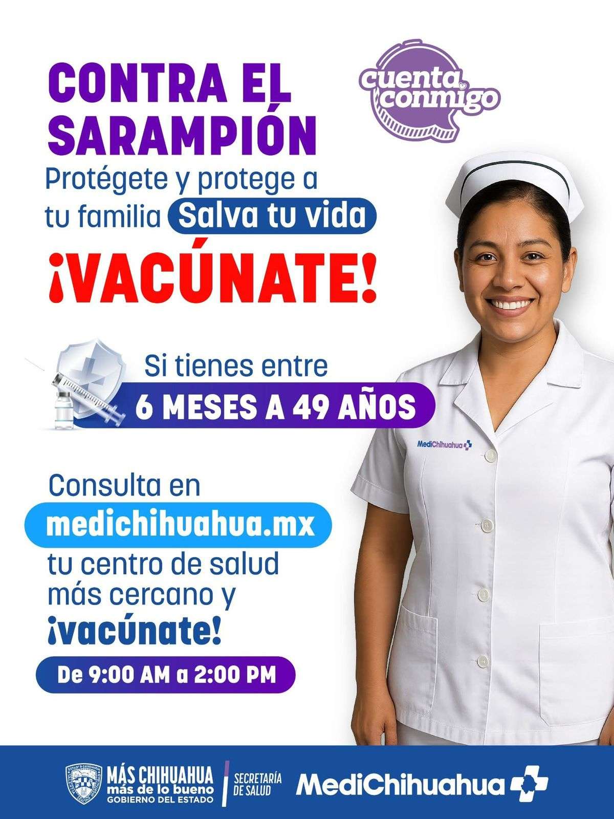 Refuerzan vacunación intensiva contra el sarampión en Parral