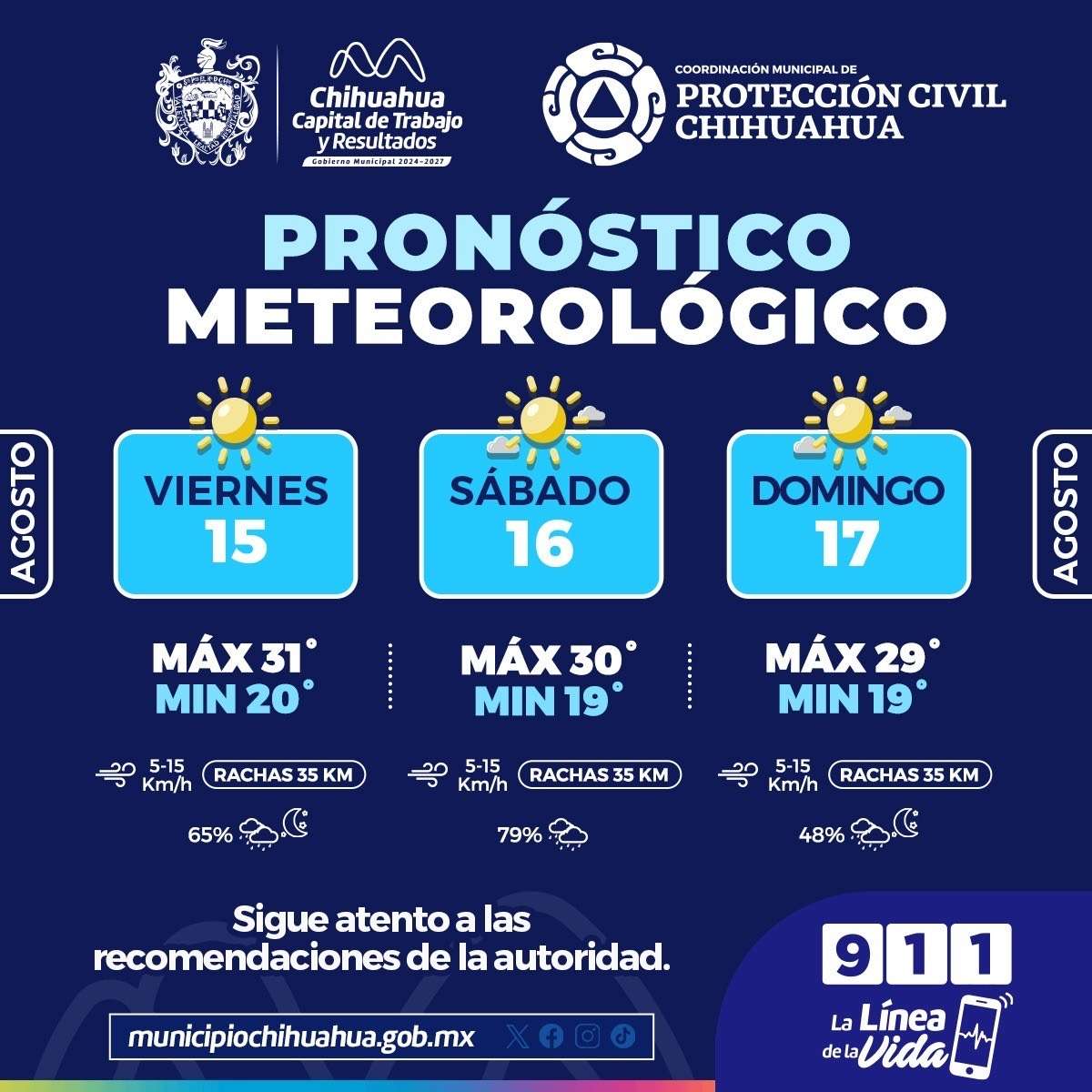 Se esperan lluvias para este fin de semana; extreman precauciones