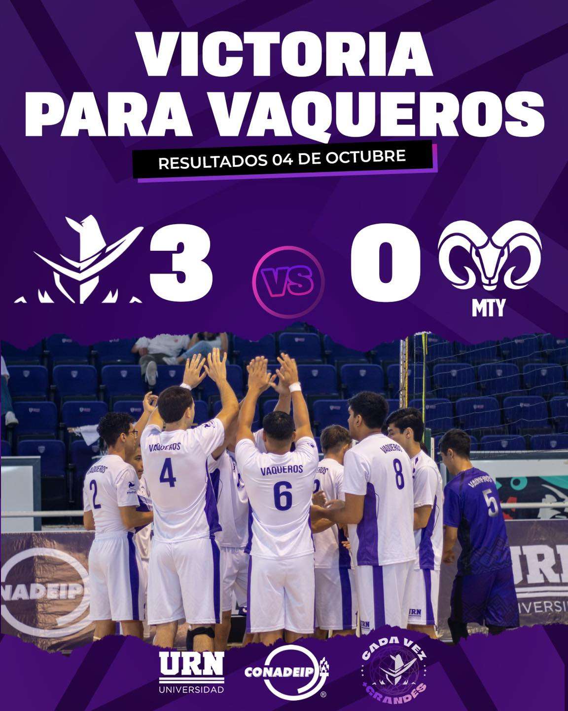 Ganan Vaqueros por 4ta vez en liga nacional de voleibol