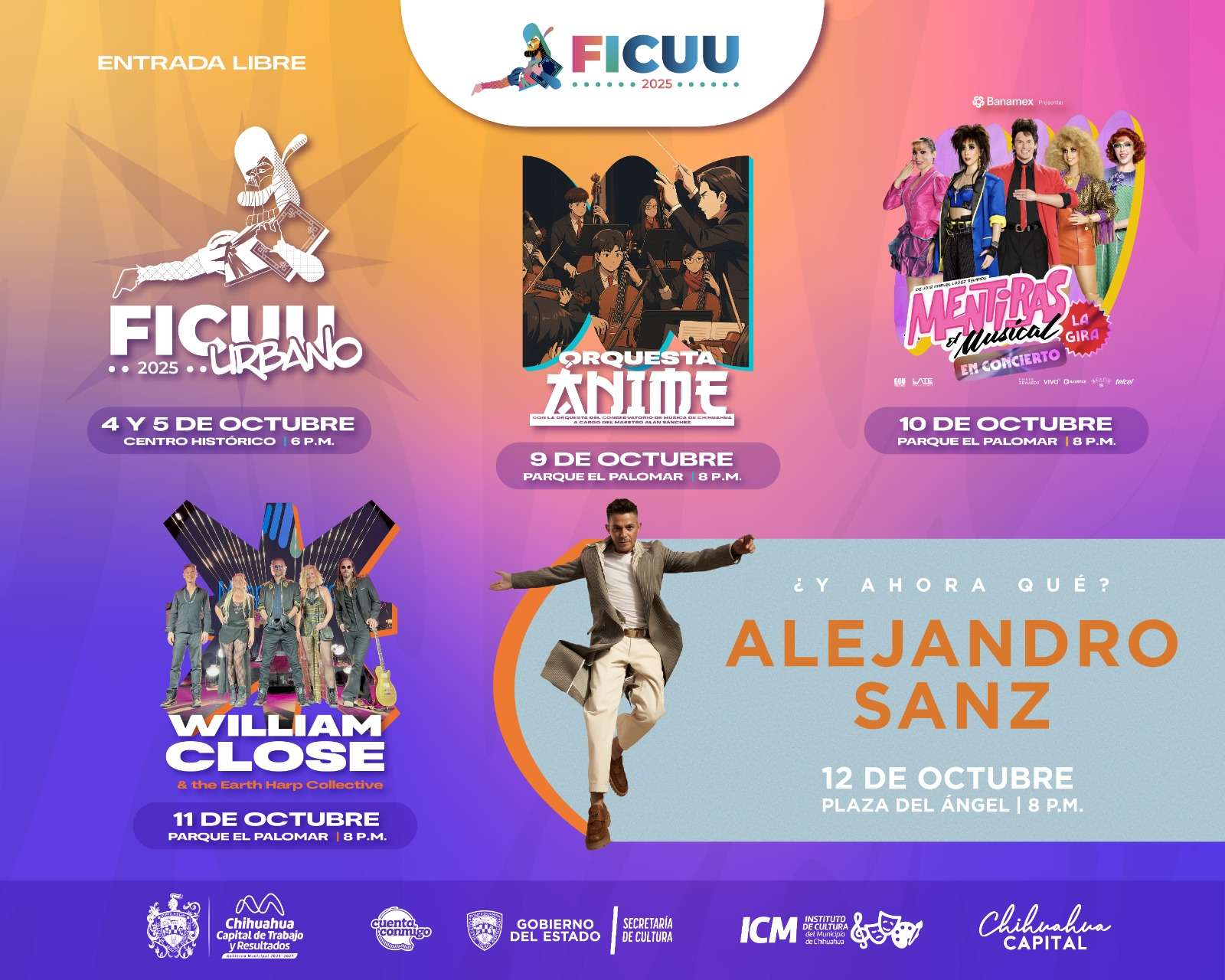 Invitan a los conciertos y espectáculos del Ficuu 2025
