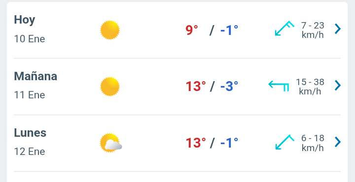Día soleado con temperatura hasta 9°C en Juárez 