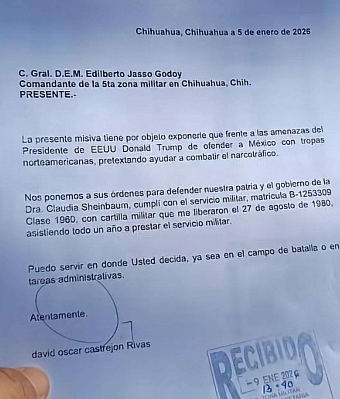 Se ofrece abogado local a ir al campo de batalla vs EU