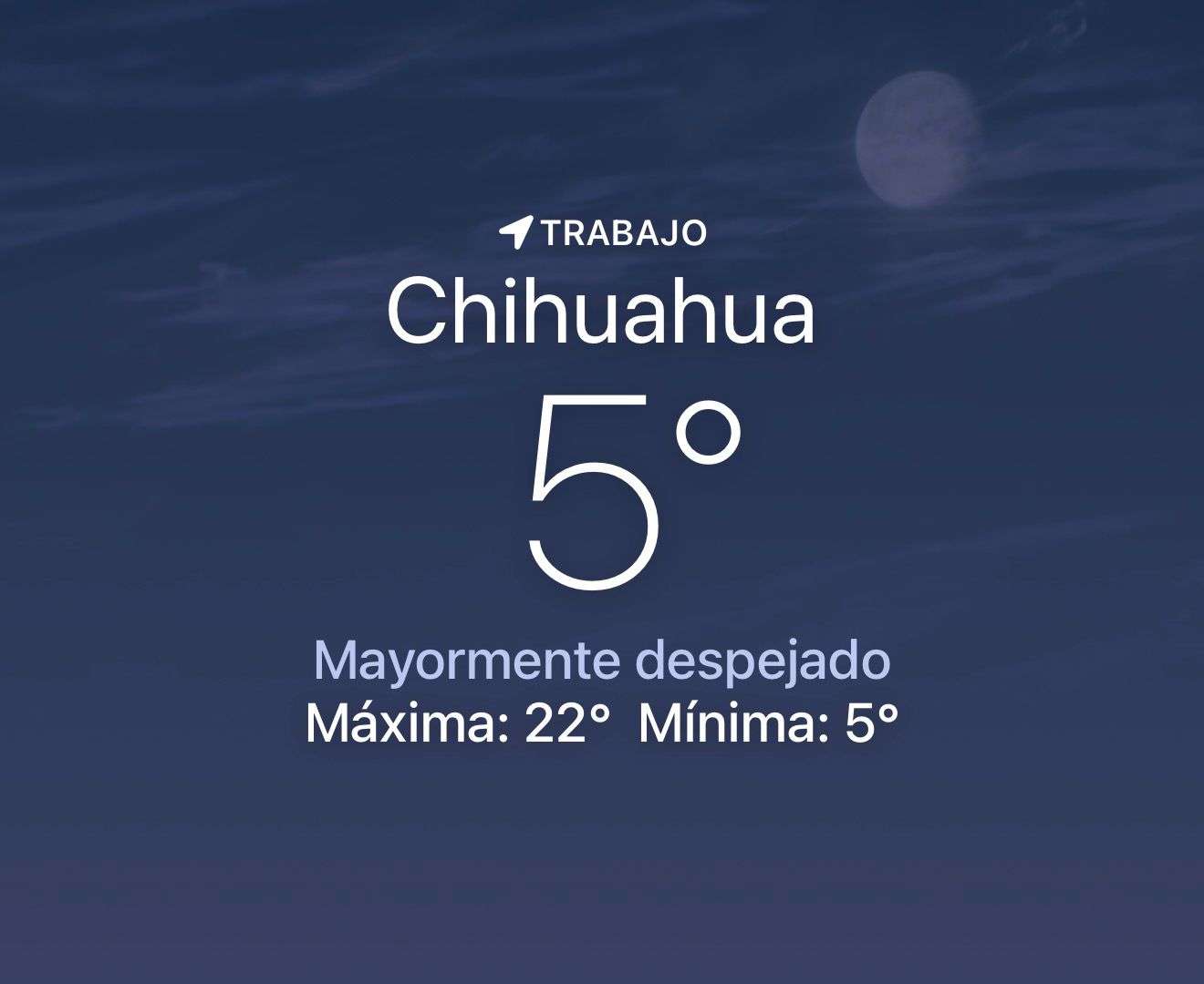 Amanece despejado y fresco con temperatura de 5 grados centígrados 