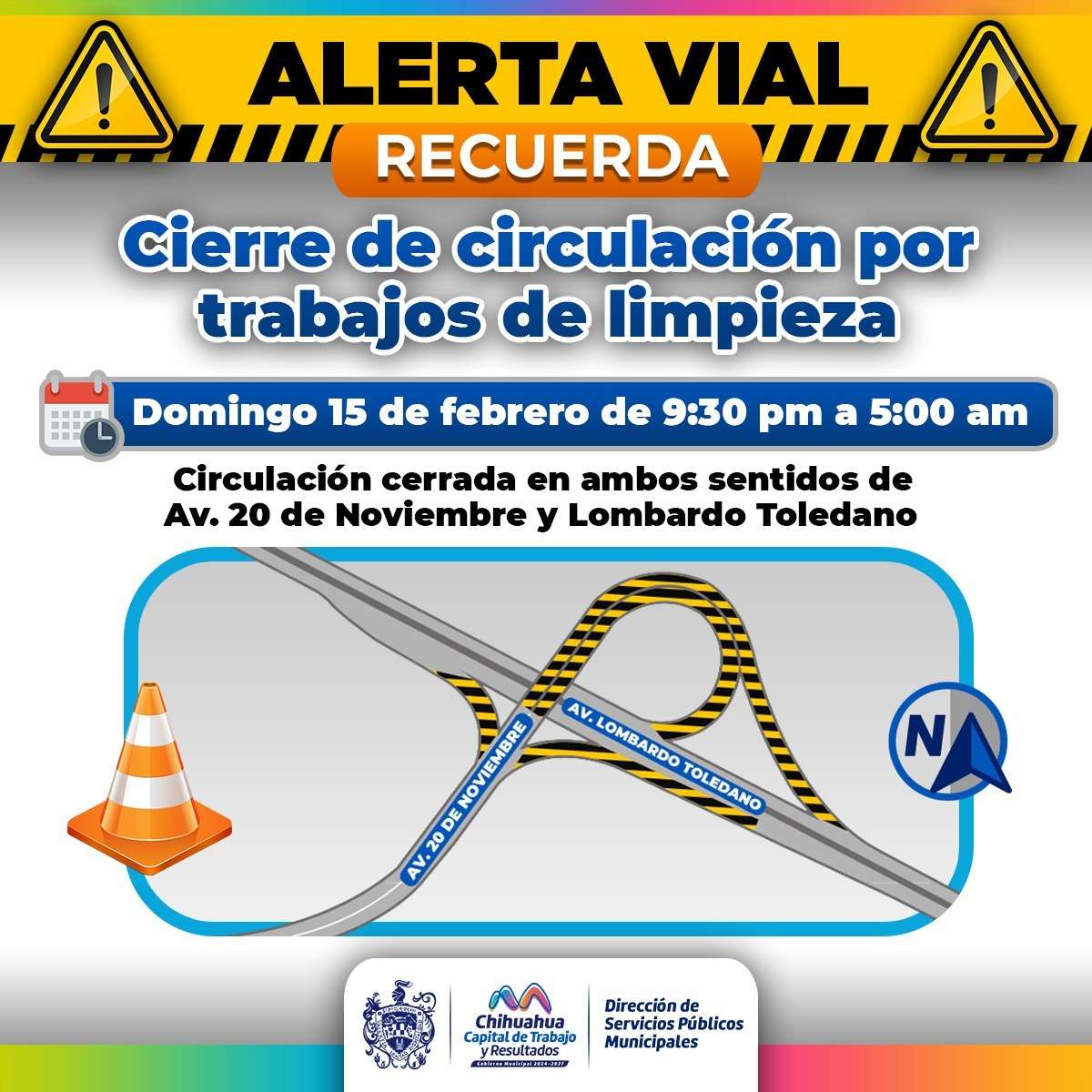 Cerrarán distribuidor vial de Lombardo Toledano y 20 de noviembre