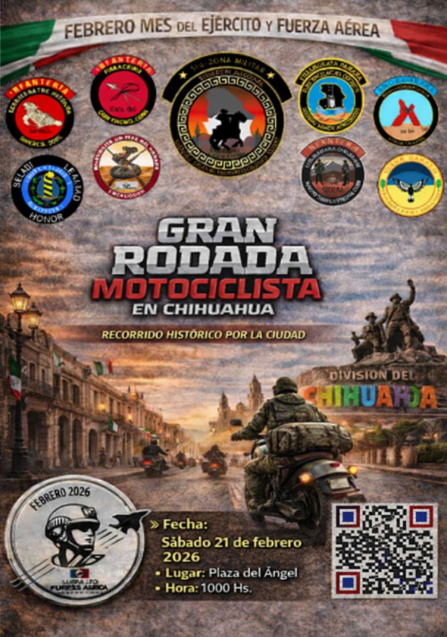 Invitan a rodada motociclista por el mes del Ejército en Chihuahua 