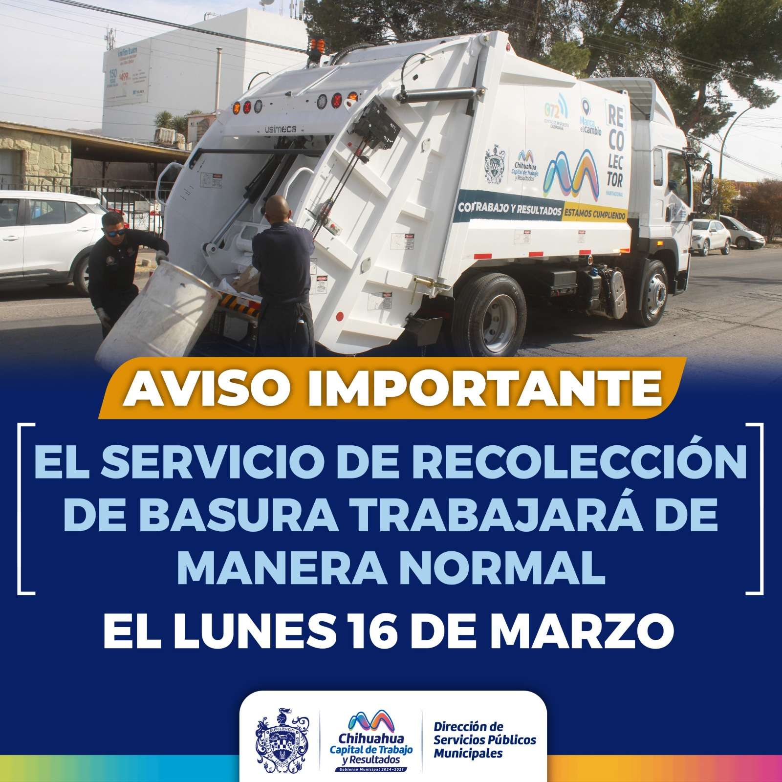 Garantiza Municipio servicio de basura el 16 de marzo