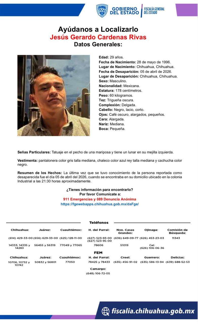 Buscan a joven desaparecido en la colonia Industrial
