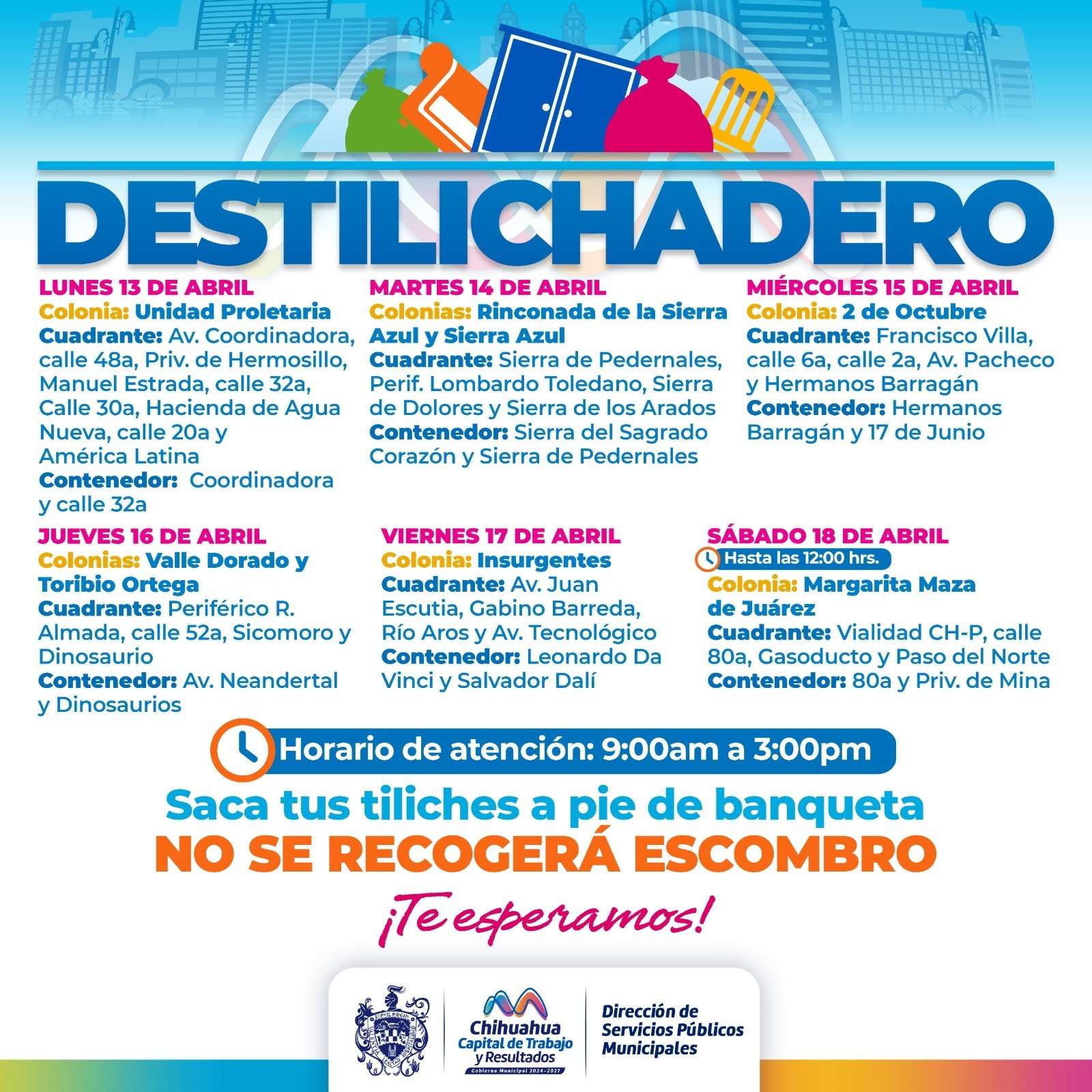 Llega Destilichadero a ocho colonias la próxima semana