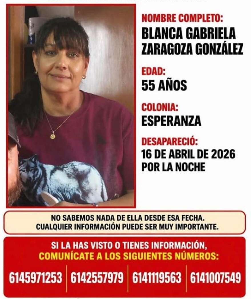Buscan a mujer desaparecida en la colonia Esperanza