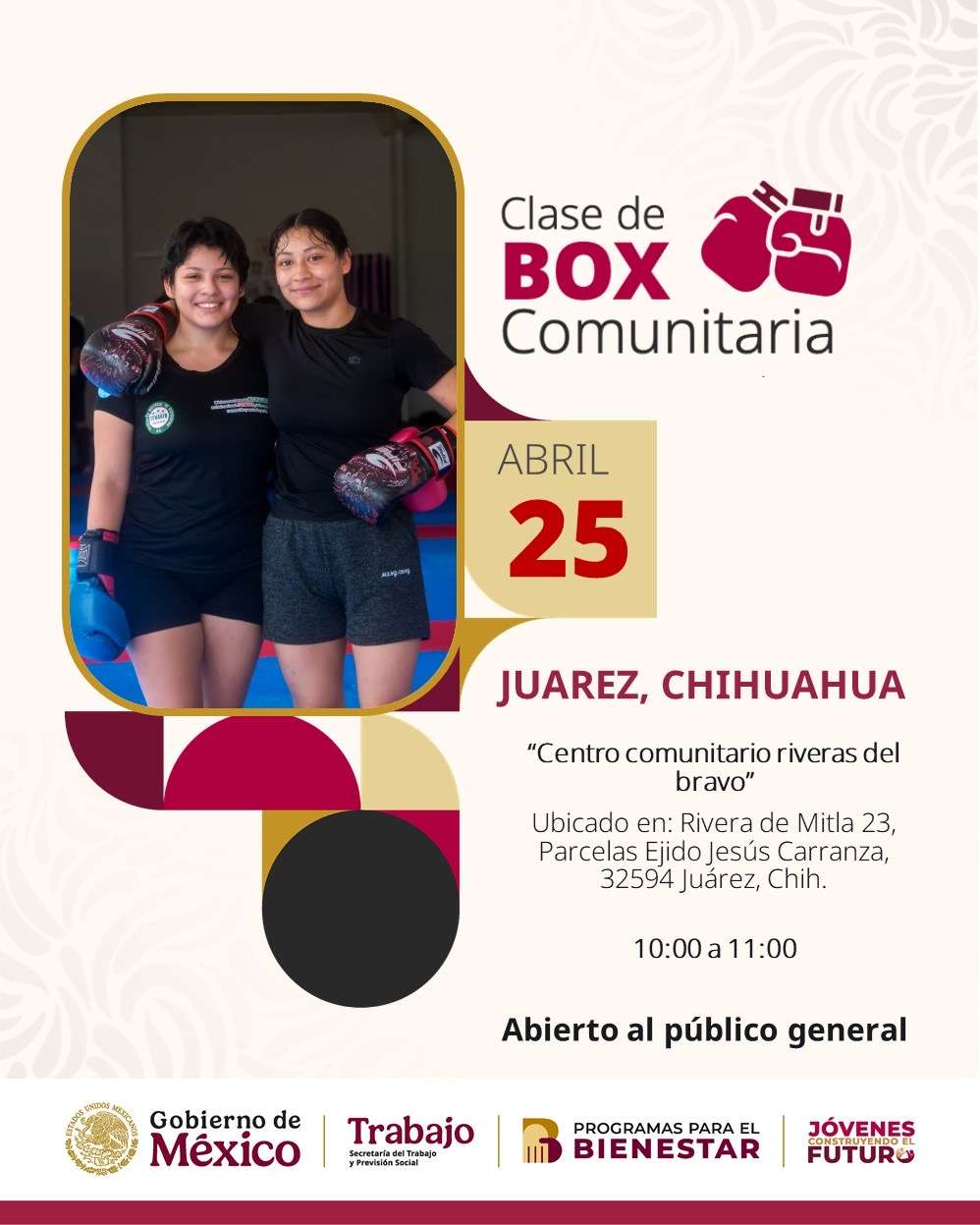 Organizan clase de box comunitaria en Riberas del Bravo 