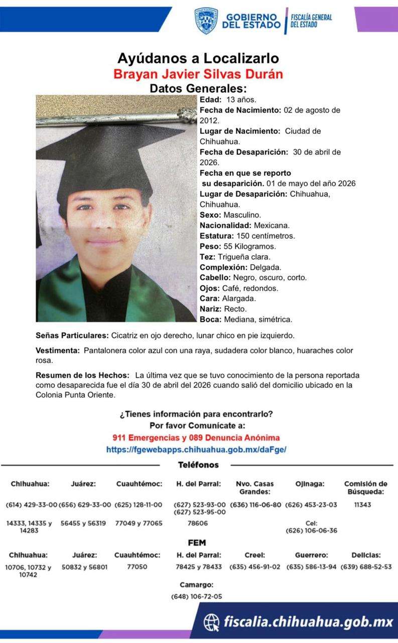 Buscan a menor desaparecido en Punta Oriente 