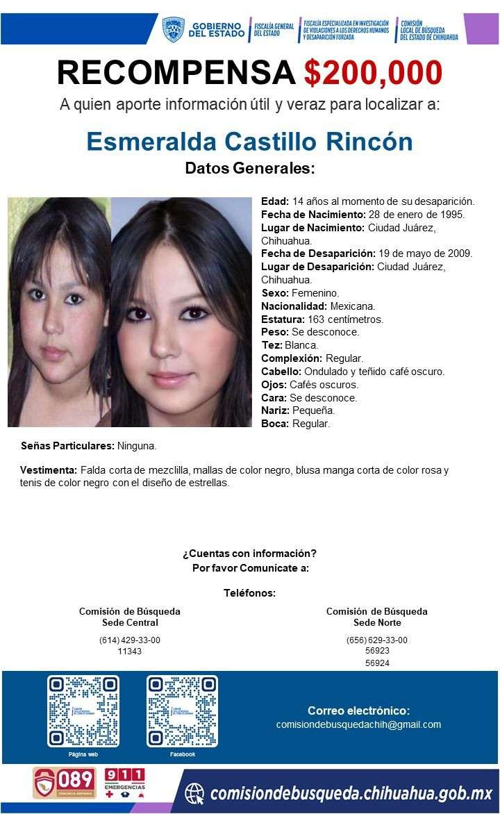 Continúa búsqueda de Esmeralda Castillo Rincón