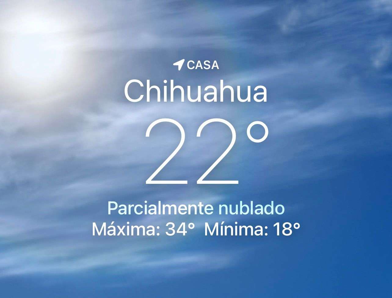 Se espera parcialmente nublado con 34 grados centígrados 