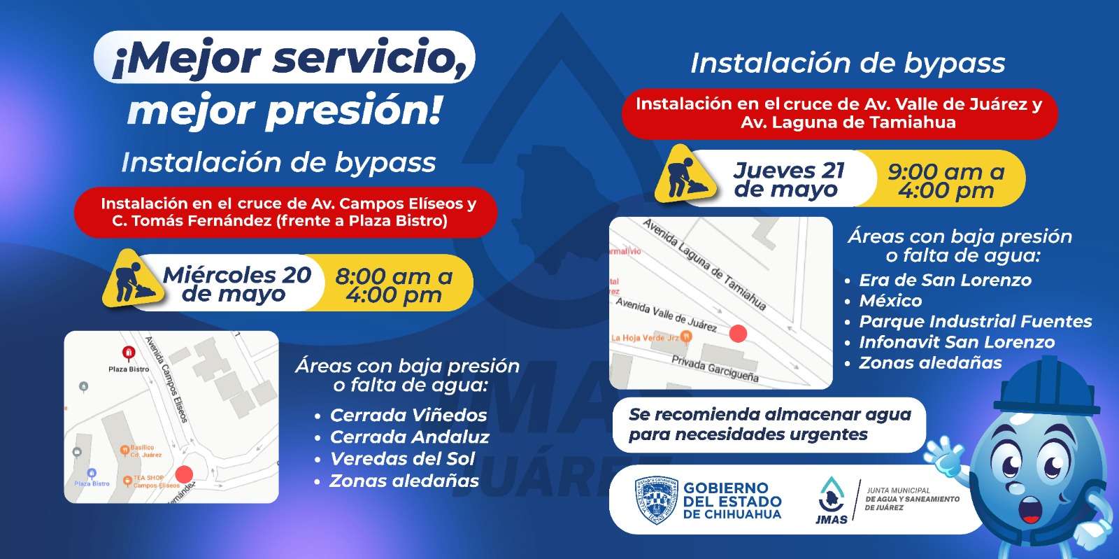 Suspenderán servicio de agua en seis colonias por trabajos de sectorización