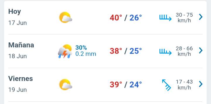 Día con nubes y claros, temperatura hasta 40°C en Juárez 