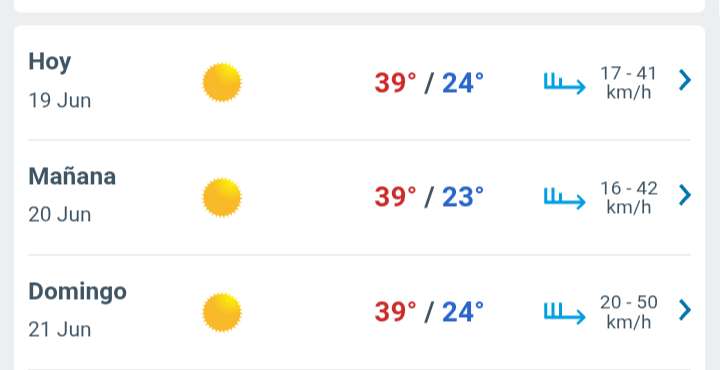 Día soleado con temperatura hasta 39°C en Juárez 
