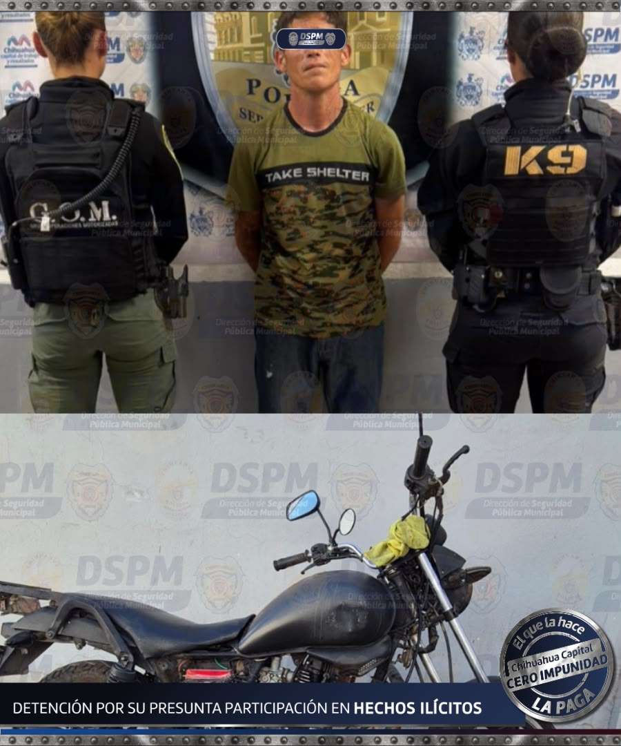 Detuvo Policía Municipal a uno con motocicleta robada
