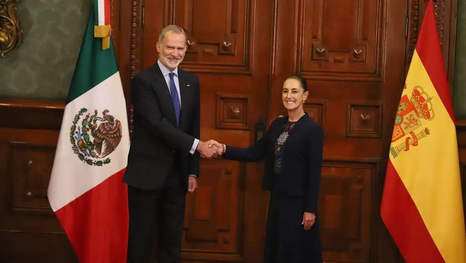 Sostienen Sheinbaum y rey Felipe VI reunion en Palacio Nacional