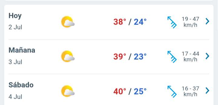 Día con nubes y claros, temperatura hasta 38°C en Juárez 