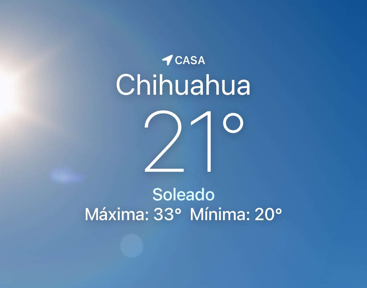 Se espera día soleado con máxima de 33 grados centígrados 