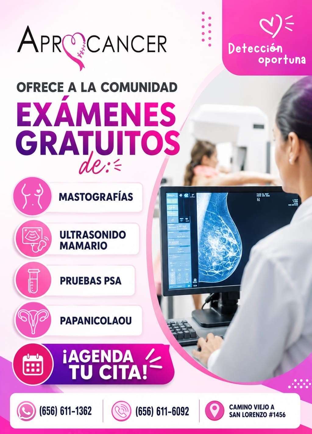 Ofrece AproCancer estudios gratuitos para detección oportuna del cáncer