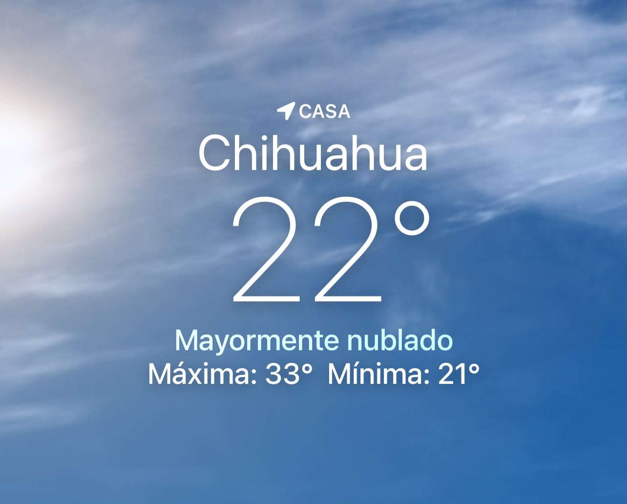 Se esperan nubes y claros con 22 grados centígrados 