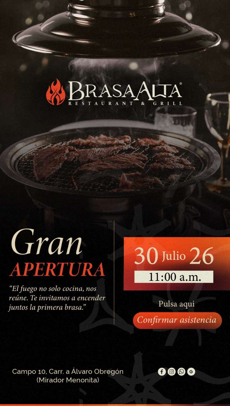 Alistan restaurante Brasa Alta en el corredor comercial de Cuauhtémoc
