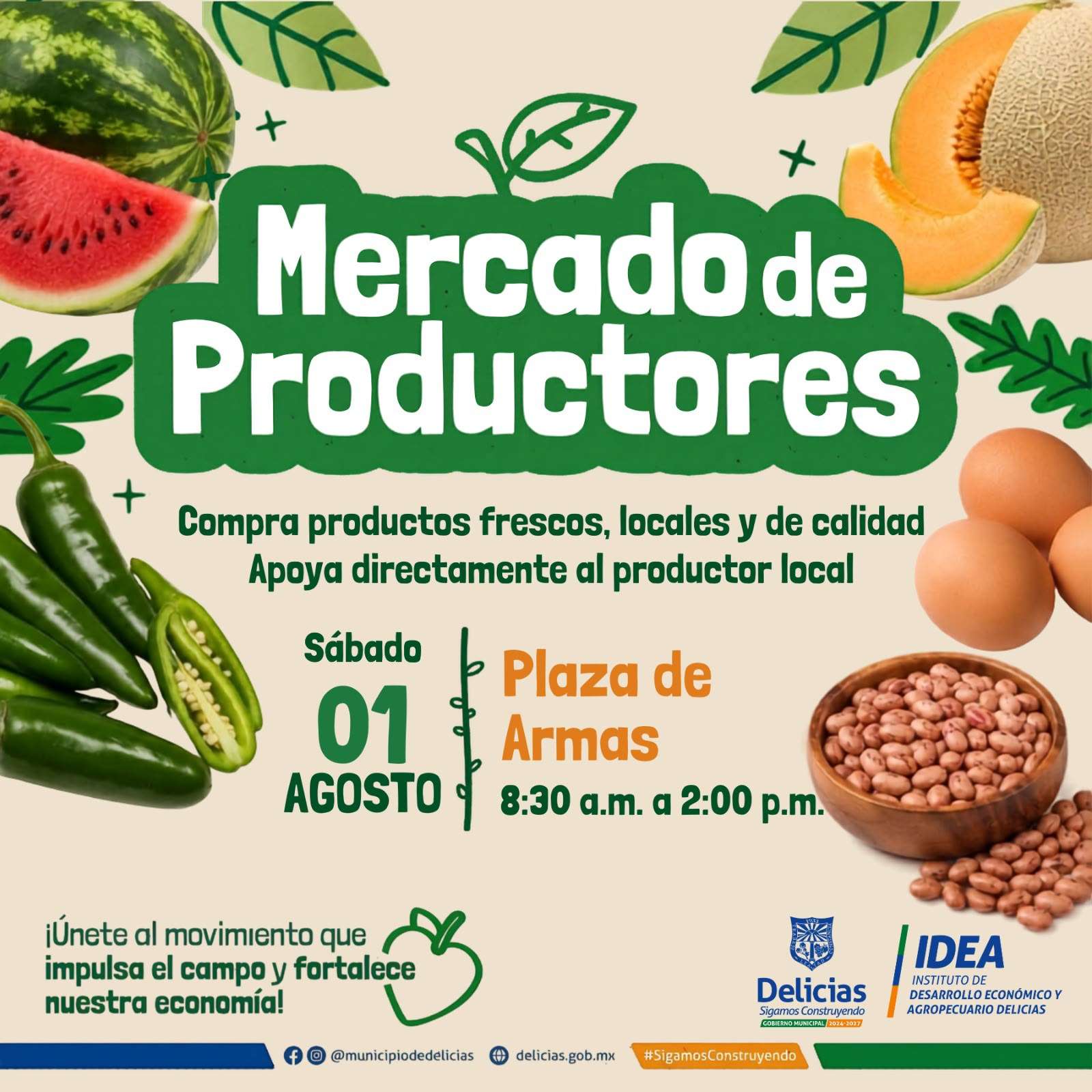 Invitan a la quinta edición del Mercado de Productores en Delicias
