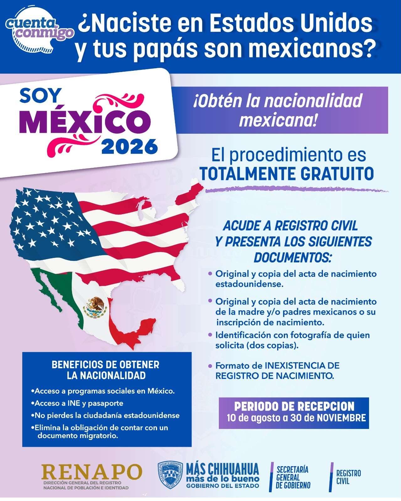 Arranca en Juárez programa para reconocer la doble nacionalidad