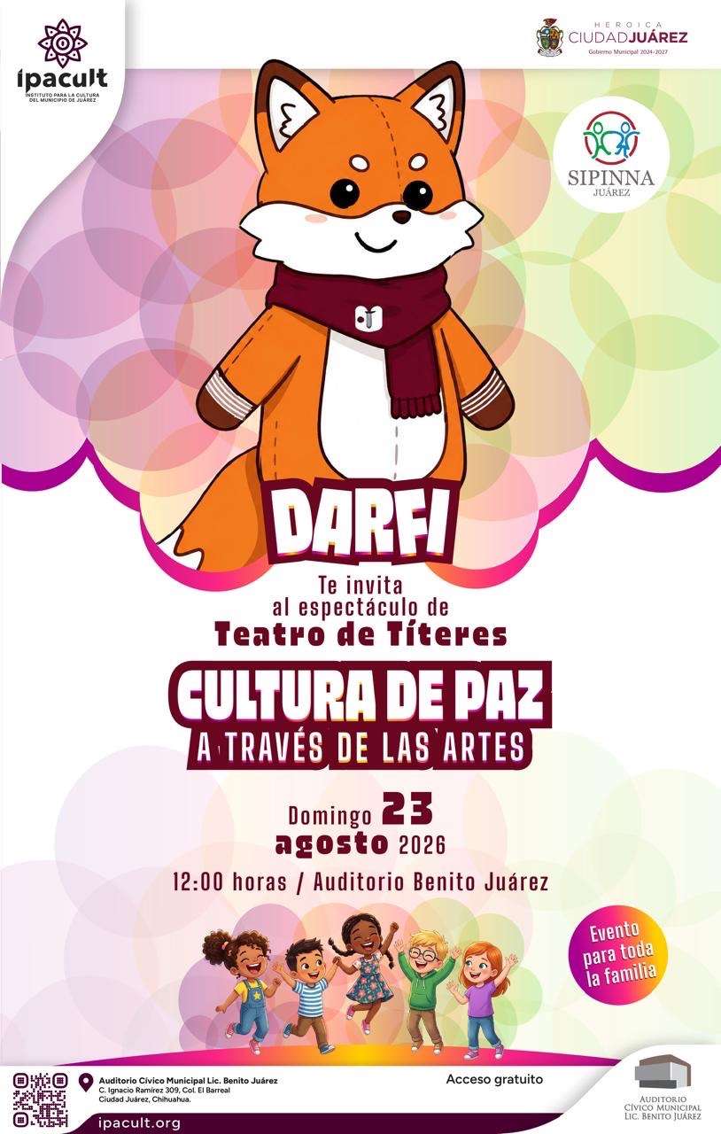 Invitan a familias a función de teatro de títeres sobre cultura de paz