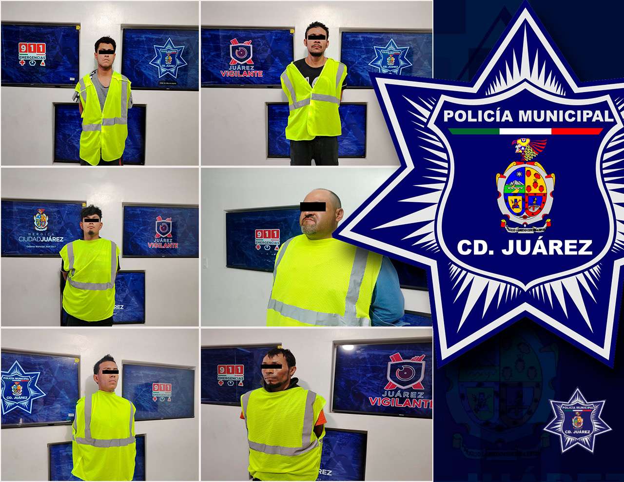 Detienen a seis tras detectar órdenes de aprehensión