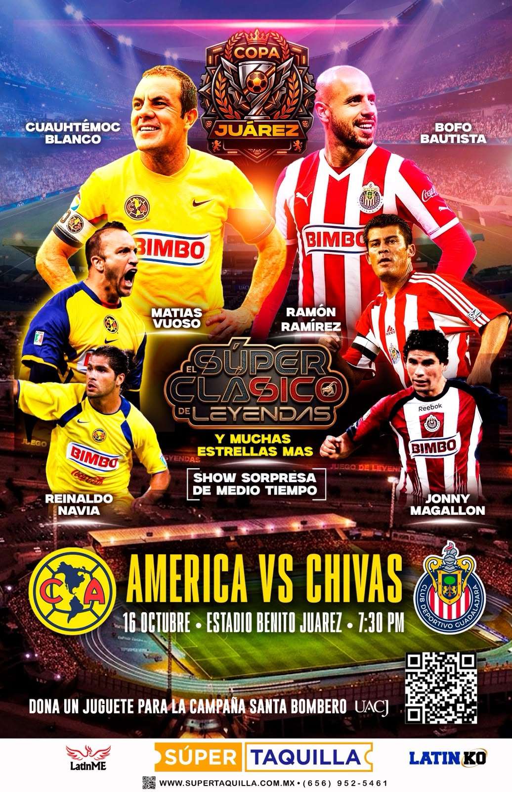 Disputarán aquí Leyendas de Américas y Chivas el Súper Clásico