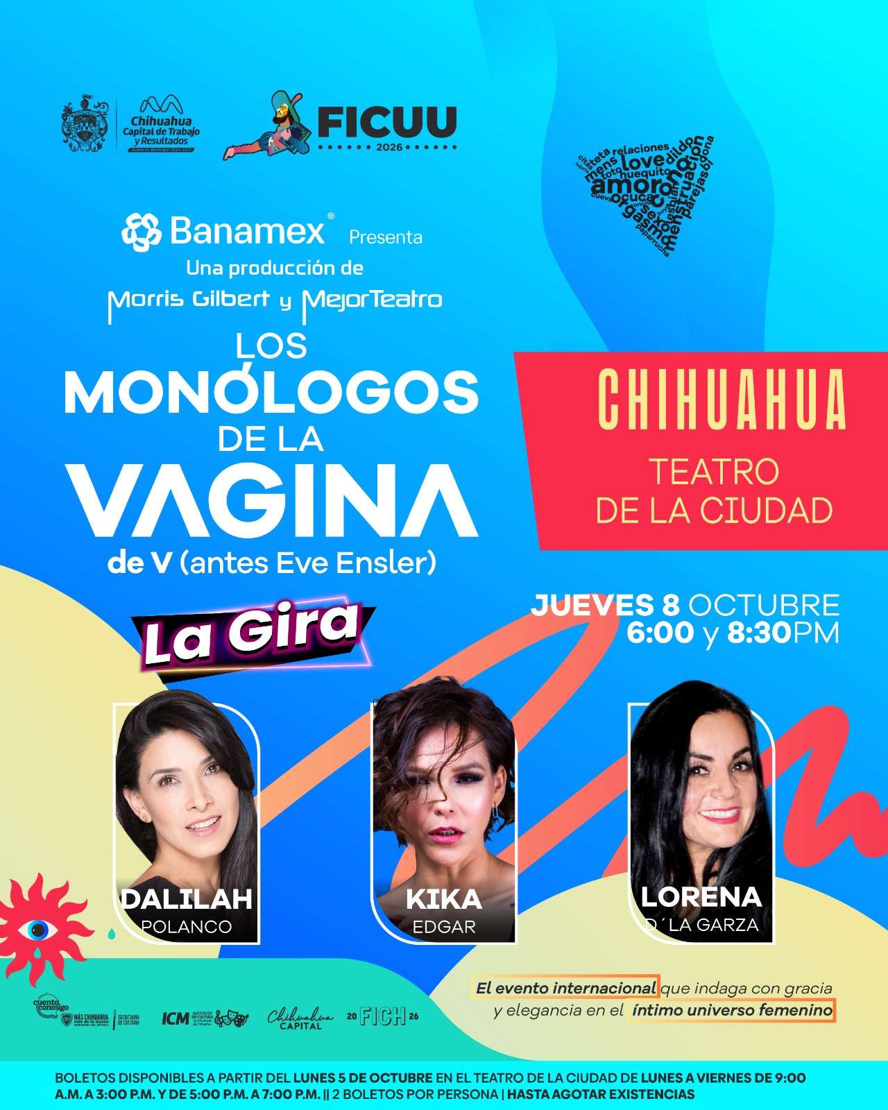 Invitan a Los Monólogos de la Vagina durante el Ficuu 2026